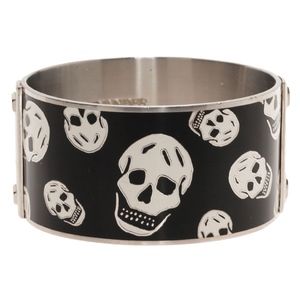 Alexander McQueen Black and White Skull Bangle
